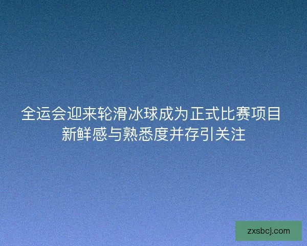 全运会迎来轮滑冰球成为正式比赛项目 新鲜感与熟悉度并存引关注